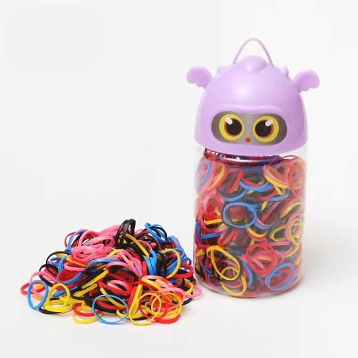 Elastic Rubber Bands for Kids - Durable Ponytail Holders for Children, No-Tangle Hair Accessories - Asstored Color - Image 1